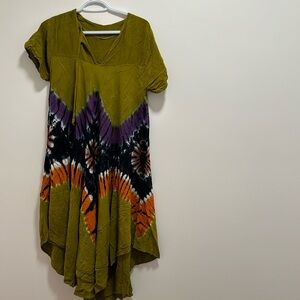 Boho tie-dye maxi dress